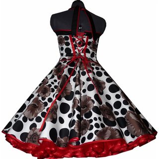 Rassiges Petticoat Kleid braune Mohnblumen schwarze Punkte