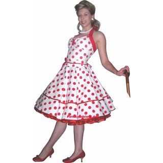 Punktekleid Rockabilly wei groe rote Punkte