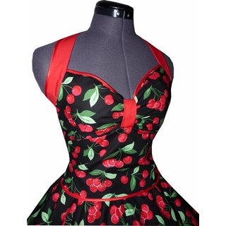 Kirsch Petticoat Kleid schwarz Cherry rot 3 D