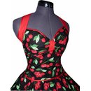 Kirsch Petticoat Kleid schwarz Cherry rot 3 D