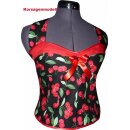 Kirsch Petticoat Kleid schwarz Cherry rot 3 D
