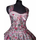 Rosa graue Blüten Millefleur Korsagenkleid zum Petticoat