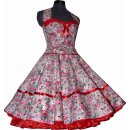 Rosa graue Blüten Millefleur Korsagenkleid zum Petticoat