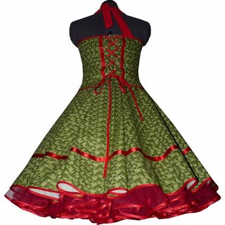 Korsagen Petticoat Kleid gün rot Unikat 36