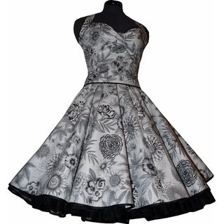 Petticoat Kleid weiß schwarze Stiefmütterchen