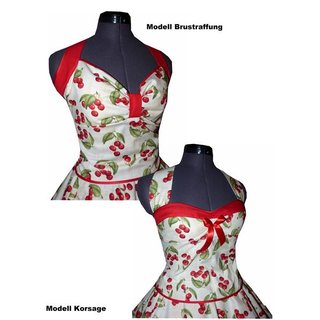 Kirschen rot Petticoat Kleid weiss Cherry  3 D