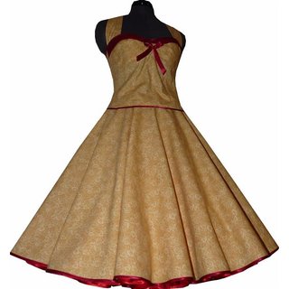 50er JahreTanzkleid Petticoat Kleid Rosen creme  bordeaux 36