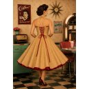 50er JahreTanzkleid Petticoat Kleid Rosen creme  bordeaux 36