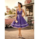 Punkte Petticoat Kleid 2 lila kleine weiße Tupfen