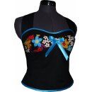 Petticoat Kleid schwarz Vintage sommerliche große Retroblumen