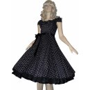 Punktekleid schwarz kleine weiße Tupfen mit...