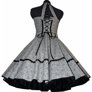 Festliches 50er Petticoat Kleid weie Rschen