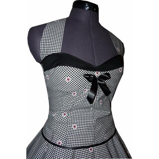 Petticoatkleid 50er 60er Jahre Vichy Karo Blumen Jugendweihe Rockabilly