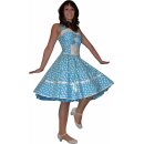 Petticoat Kleid 50th Korsagen türkis weiße Punkte wirbelnd