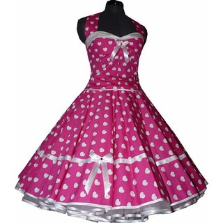 50er Kleid Korsagen Petticoat Kleid rot pink Herzen