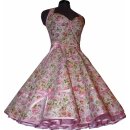 Blumiges Petticoatkleid zum Petticoat rosa gelbe Blüten