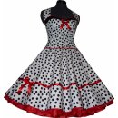 50er Petticoat Kleid Korsage weiss schwarz rot