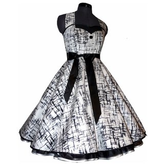 Tanzkleid 50er Jahre zum Petticoat weiß schwarze Streifen 34-44