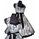 Tanzkleid 50er Jahre zum Petticoat weiß schwarze Streifen...