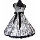 Tanzkleid 50er Jahre zum Petticoat weiß schwarze Streifen 34-44