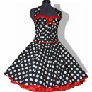 50er Punkte Kleid zum Petticoat schwarz weiße...