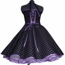 50er Punkte Kleid zum Petticoat schwarz flieder Punkte...