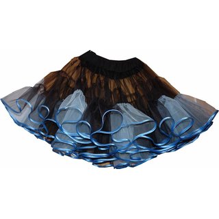 Petticoat geflammt schwarz hellblau