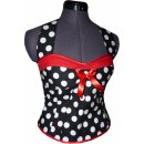 50er Punkte Kleid zum Petticoat schwarz weiße Punkte rote Bänder