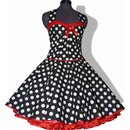 50er Punkte Kleid zum Petticoat schwarz weiße Punkte rote...