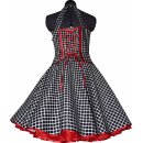 50er Jahre Retro Kleid zum Petticoat Vintage schwarz weiß Karo rot