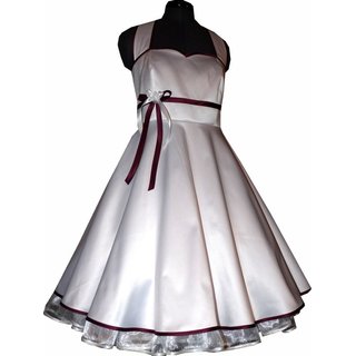 50er Jahre Brautkleid zum Petticoat Hochzeitskleid weiß Farbakzent wählbar