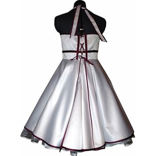 50er Jahre Brautkleid zum Petticoat Hochzeitskleid weiß Farbakzent wählbar