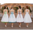 50er Jahre Brautkleid zum Petticoat Hochzeitskleid weiß Farbakzent wählbar