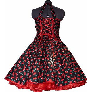 50er Petticoatkleid weiß rote Kirschen Tanzkleid Rockabilly