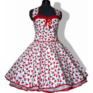 50er Petticoatkleid weiß rote Kirschen Tanzkleid Rockabilly