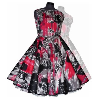 50er JahreTanzkleid zum Petticoat rot schwarz Gr.L