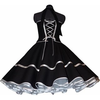 Korsagen Petticoat Kleid schwarz Dekoltee weie Rosen 34