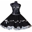 Korsagen Petticoat Kleid schwarz Dekoltee weiße Rosen 36