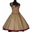 Festkleid Sommerkleid Petticoatkleid gelb beige braune Ranken