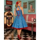 Tanzkleid der 50er zum Petticoat türkis blau kleine...