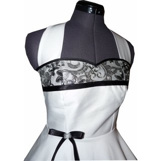50er Jahre Brautkleid zum Petticoat Hochzeitskleid weiß schwarz Pailetten