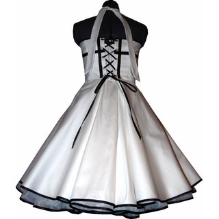 50er Jahre Brautkleid zum Petticoat Hochzeitskleid weiß schwarz Pailetten
