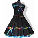 Elegantes schwarzes Tanzkleid zum Petticoat regenbogen...