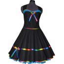 Elegantes schwarzes Tanzkleid zum Petticoat regenbogen...