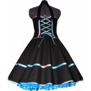 Elegantes schwarzes Tanzkleid zum Petticoat graffitty türkis Korsage nach Maß