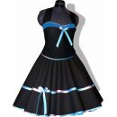 Elegantes schwarzes Tanzkleid zum Petticoat graffitty türkis Korsage nach Maß