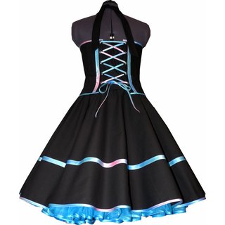 Elegantes schwarzes Tanzkleid zum Petticoat graffitty trkis Korsage 34-44 44 nicht gewnscht