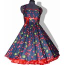 50er Jahre Kleid zum Petticoat blau rote Kirschen...