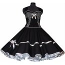 Petticoat Kleid schwarz Vintage Dekoltee weiße Kringelpunkte