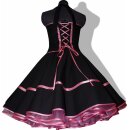 Petticoatkleid schwarz Vintage Dekoltee pink Tupfen